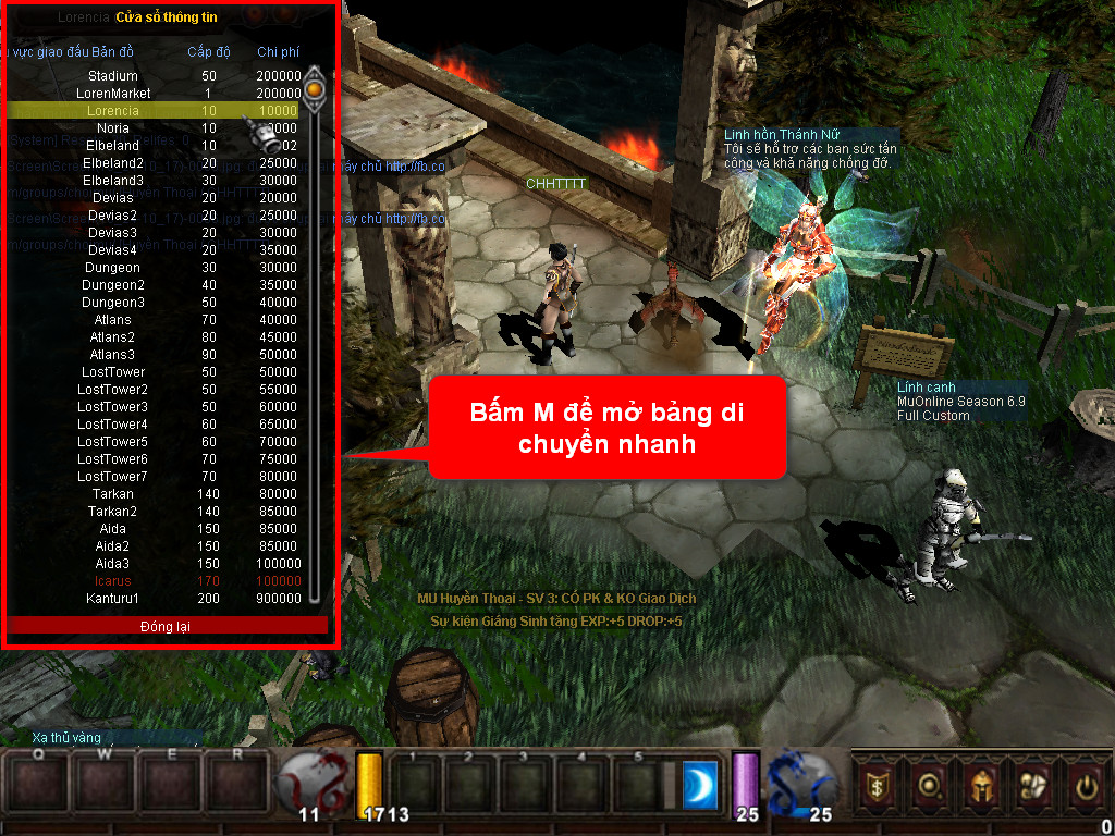 Chức năng chính của Game MU Thái Sơn